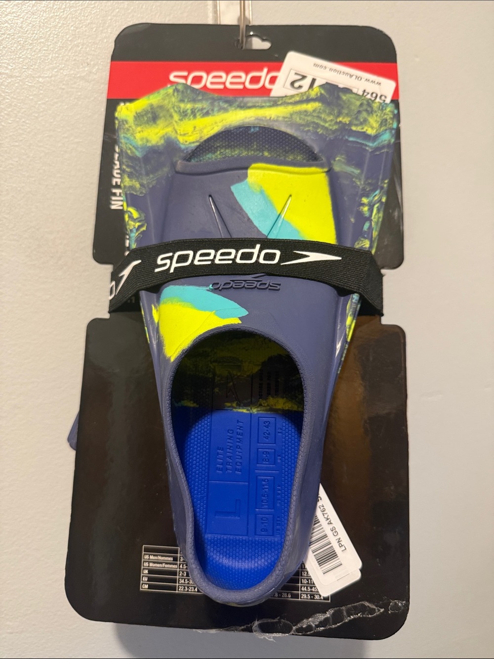 Speedo Unisex Short Blade Fin Adult Swim Training Fins Rubber Mens 9 - 10